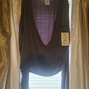 Avia Women's Reversible Wrap Top with Long Sleeves, Grey